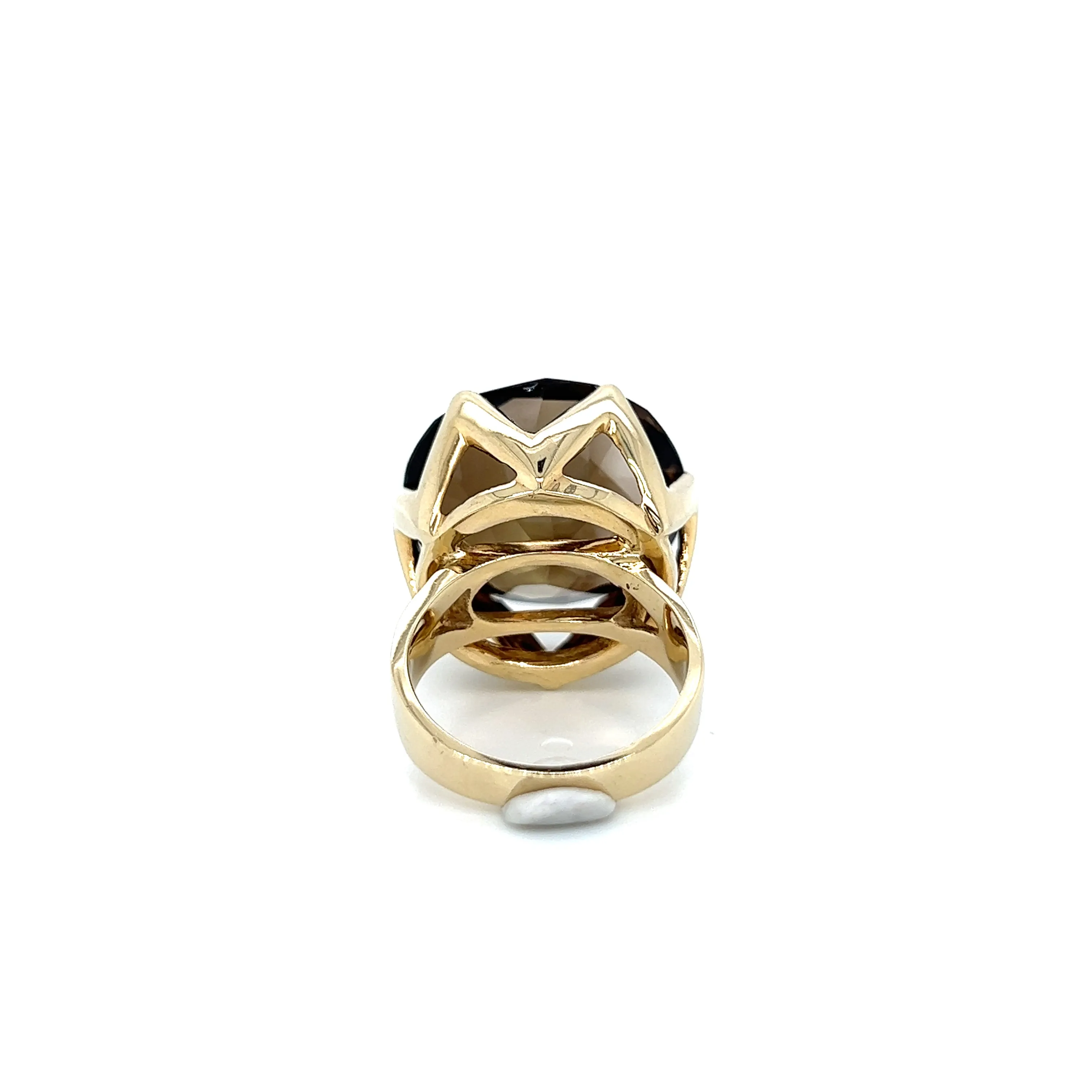 Large Smokey Quartz Ring 14k