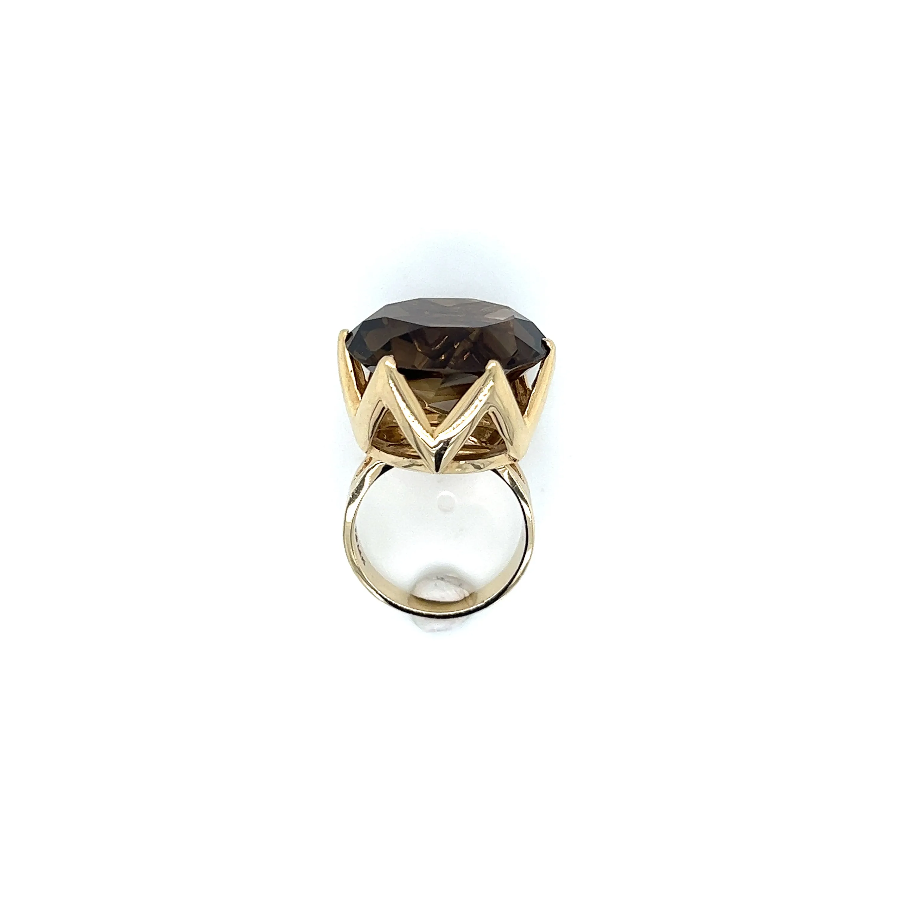 Large Smokey Quartz Ring 14k