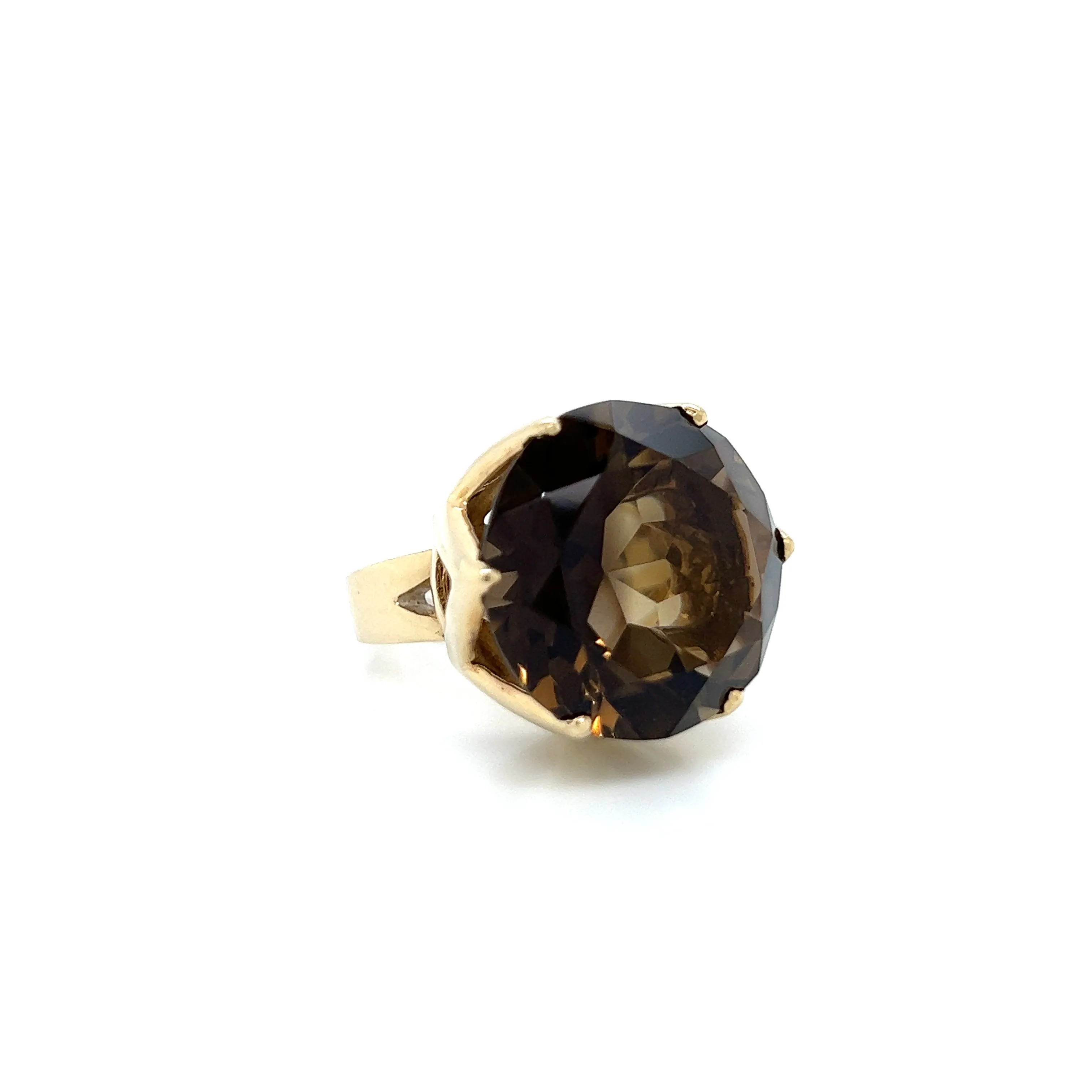 Large Smokey Quartz Ring 14k