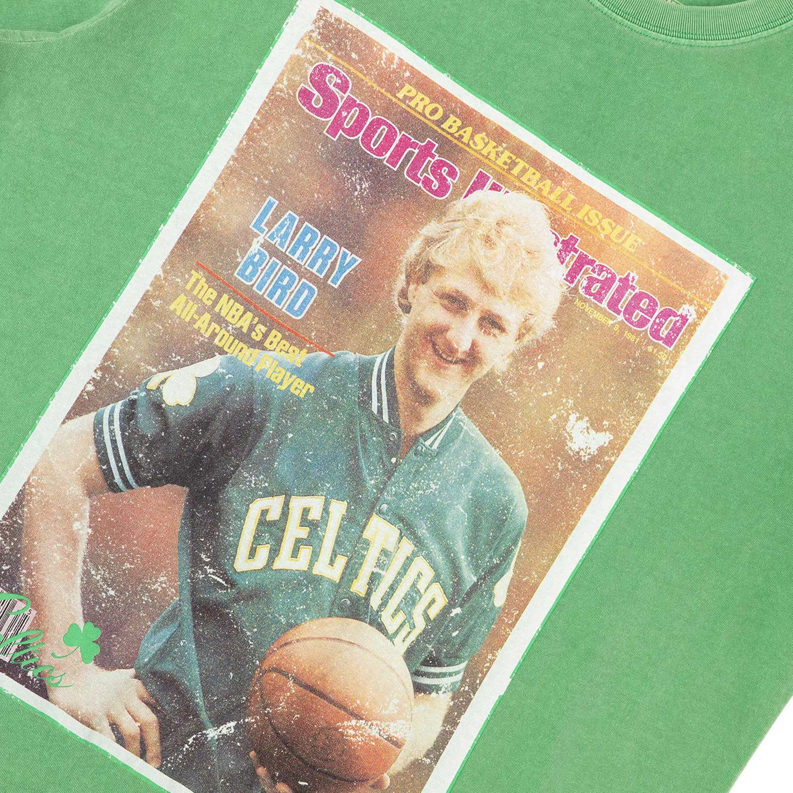 Larry Bird Boston Celtics Sports Illustrated Tee - Faded Green