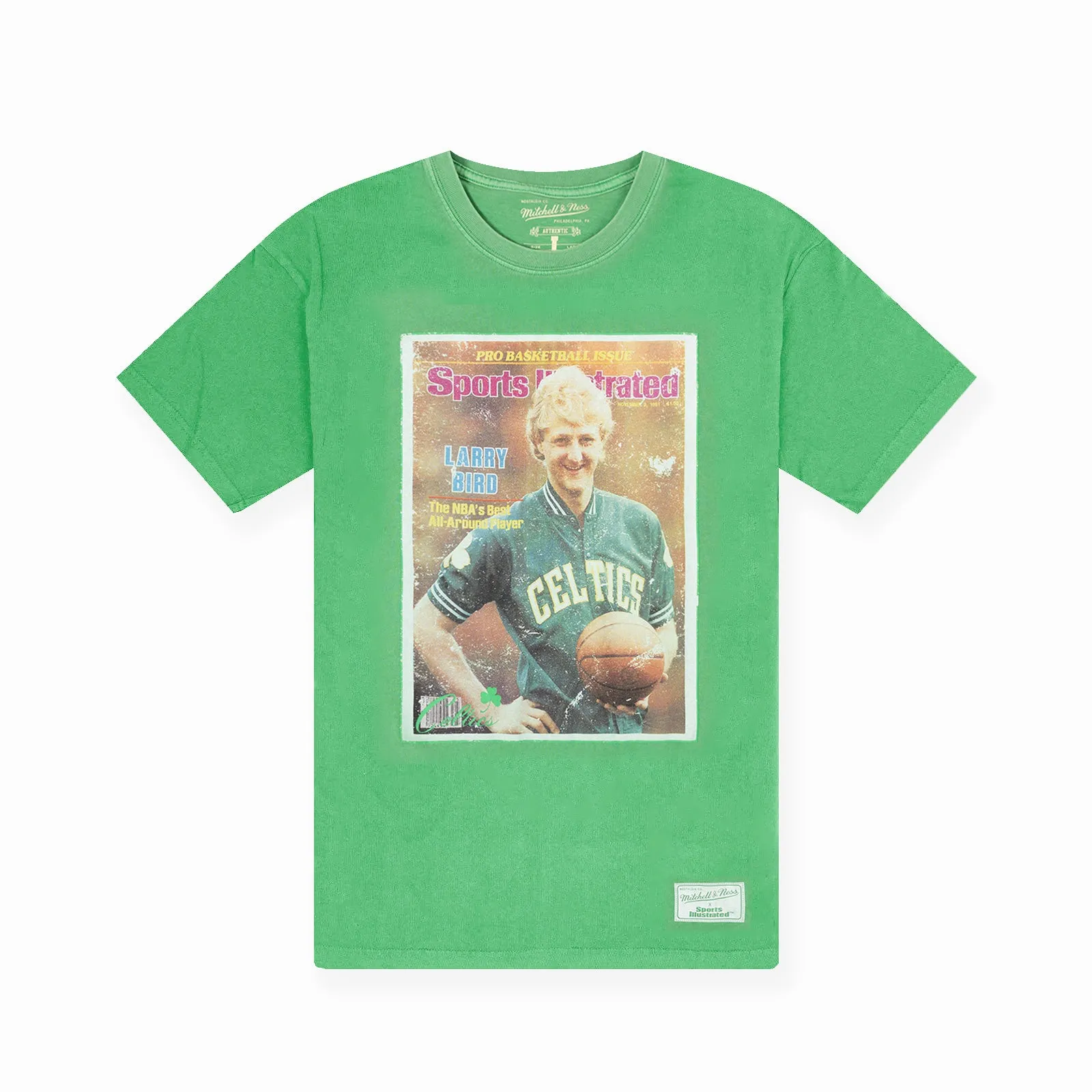 Larry Bird Boston Celtics Sports Illustrated Tee - Faded Green