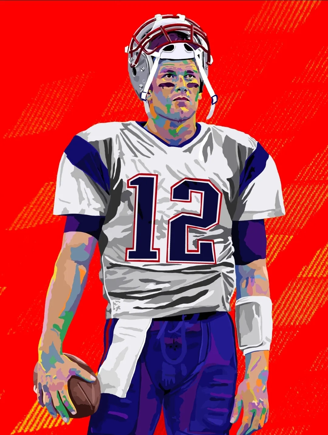 Last Dance - Tom Brady inspired Portrait - Limited Edition Giclee Art Print & Wall Decor - Vakseen Art