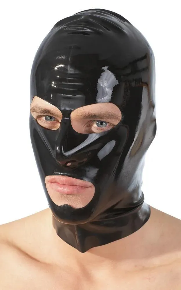 Late-X Rubber Fetish Mask - Latex Accessory for Hot Fetish Games