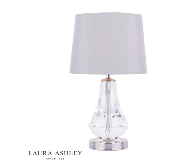 Laura Ashley Humby touch Lamp LA3756244-Q Crystal and Polished Nickel With Shade