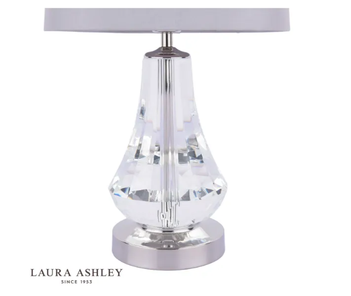 Laura Ashley Humby touch Lamp LA3756244-Q Crystal and Polished Nickel With Shade