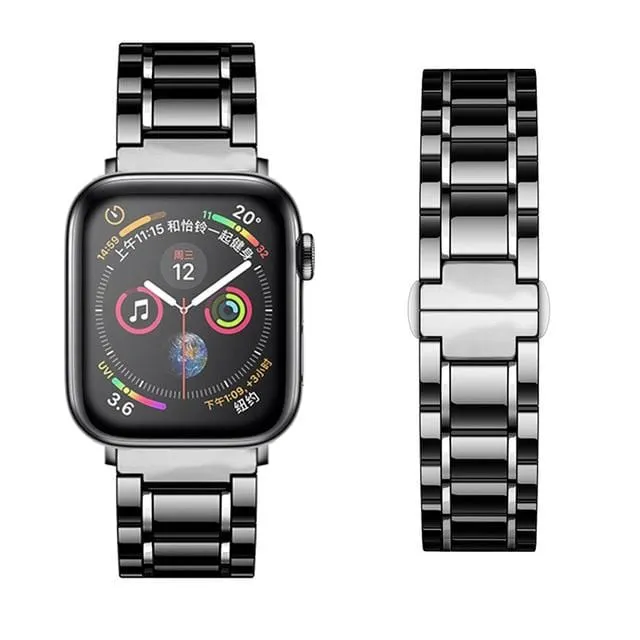 Laurel - High Grade Black Ceramic Apple Watch Band