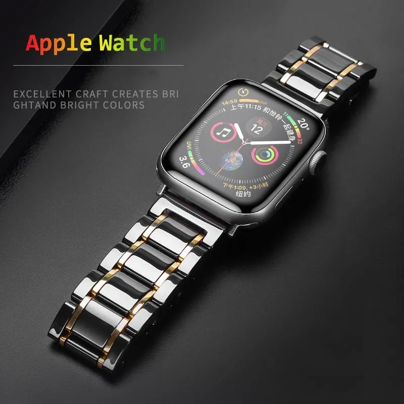 Laurel - High Grade Black Ceramic Apple Watch Band
