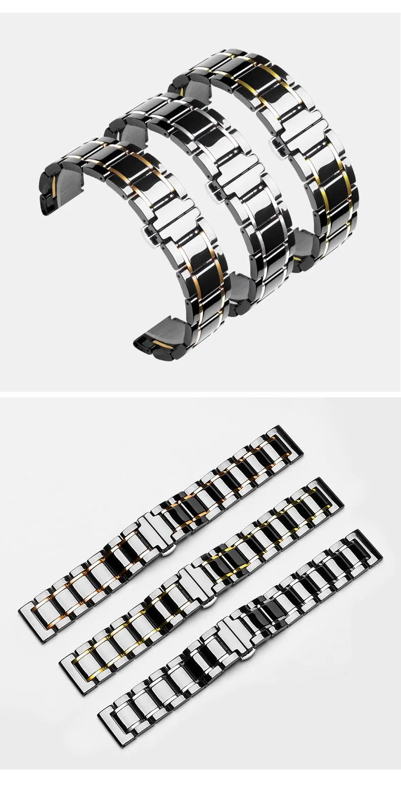 Laurel - High Grade Black Ceramic Apple Watch Band
