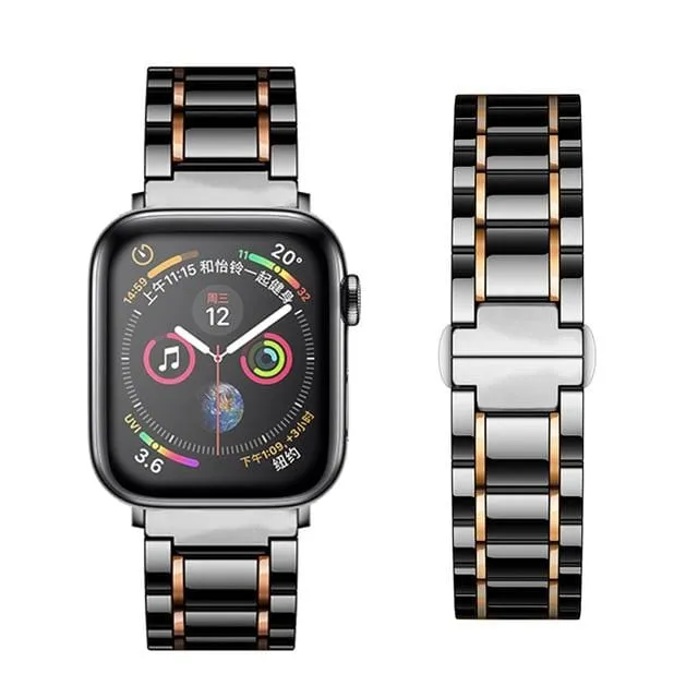 Laurel - High Grade Black Ceramic Apple Watch Band