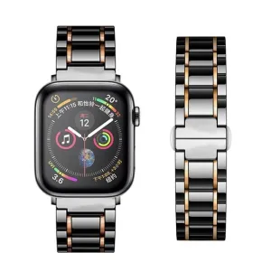Laurel - High Grade Black Ceramic Apple Watch Band