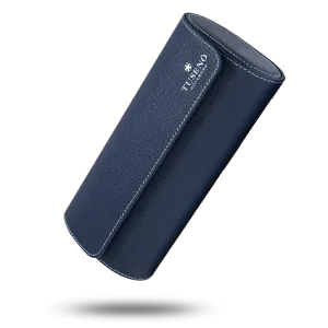 LEATHER WATCH ROLL – BLUE SAFFIANO