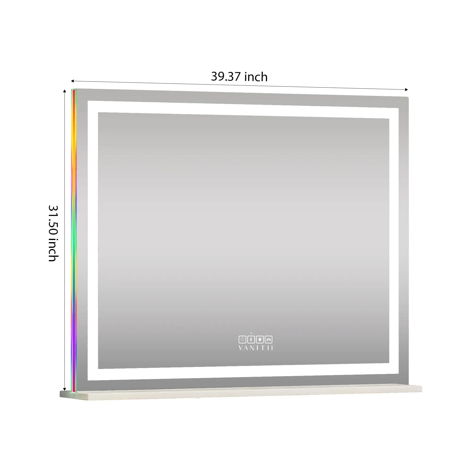 LED Glow Vanity Mirror with RGB Lights, Bluetooth Speaker, and Smart Touch Control