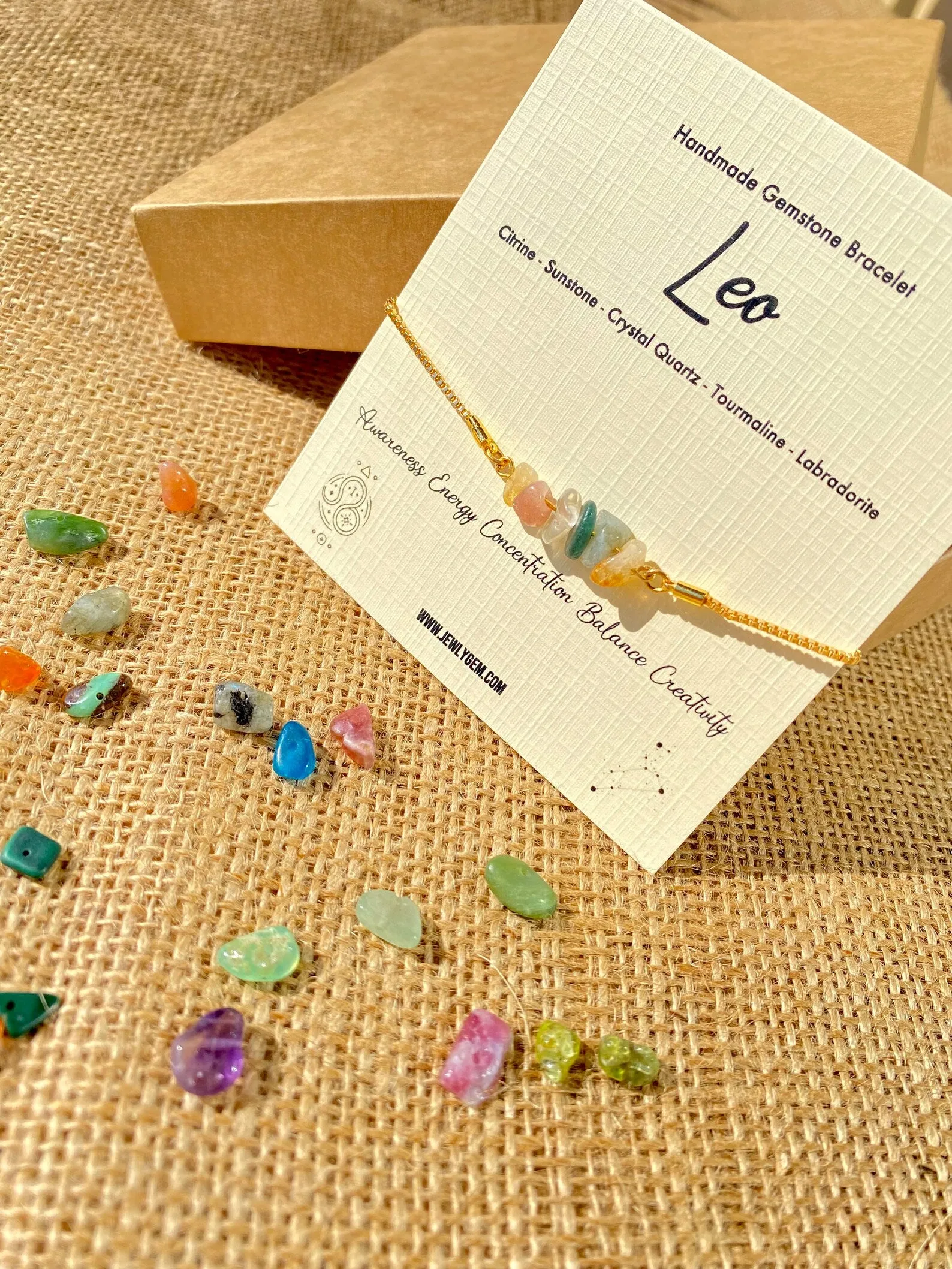 Leo Zodiac Gemstone Bracelet