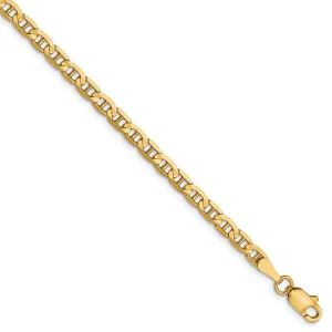 Leslie 10k Yellow Gold 3mm Concave Anchor Chain