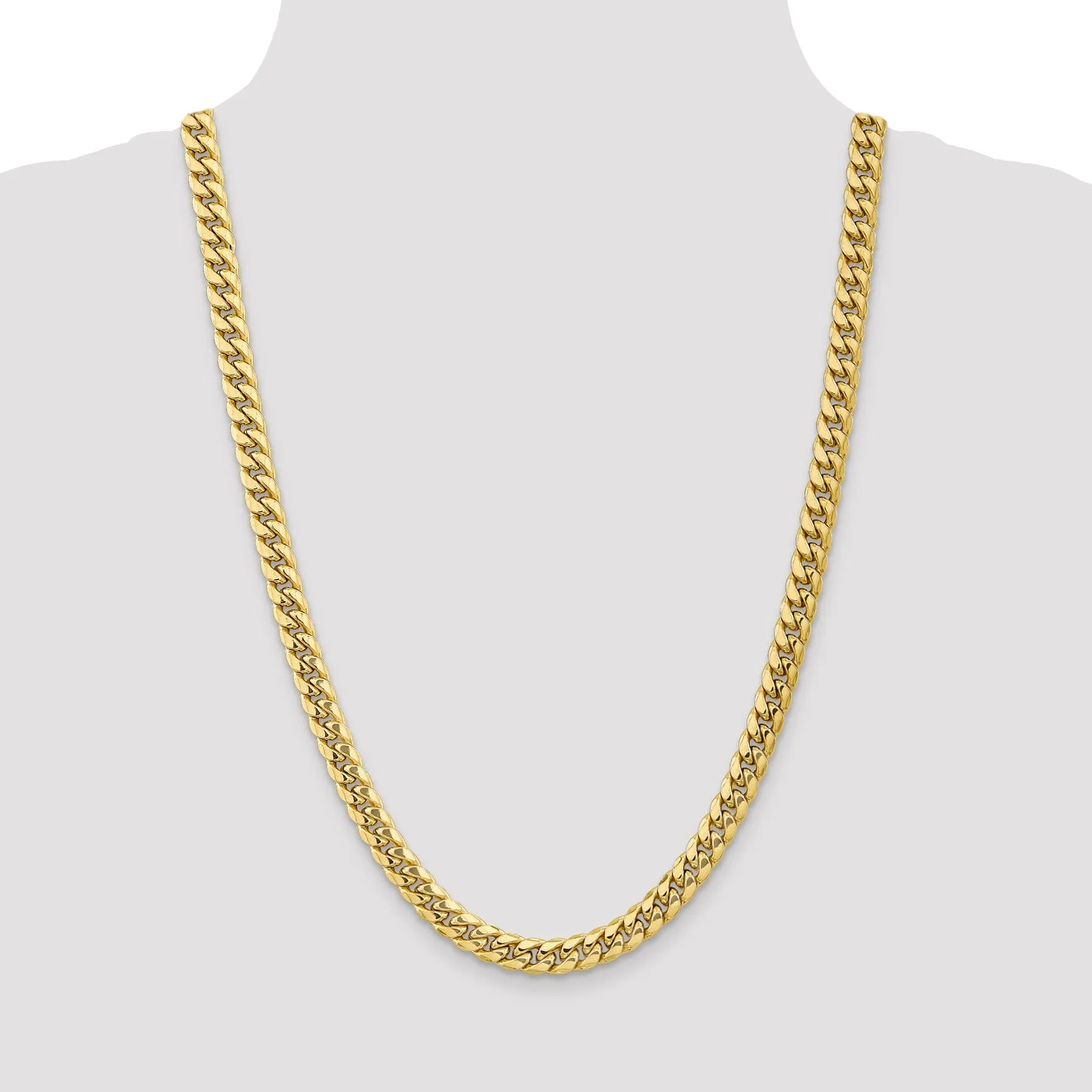Leslie 10k Yellow Gold 7.3 mm Miami Cuban Chain