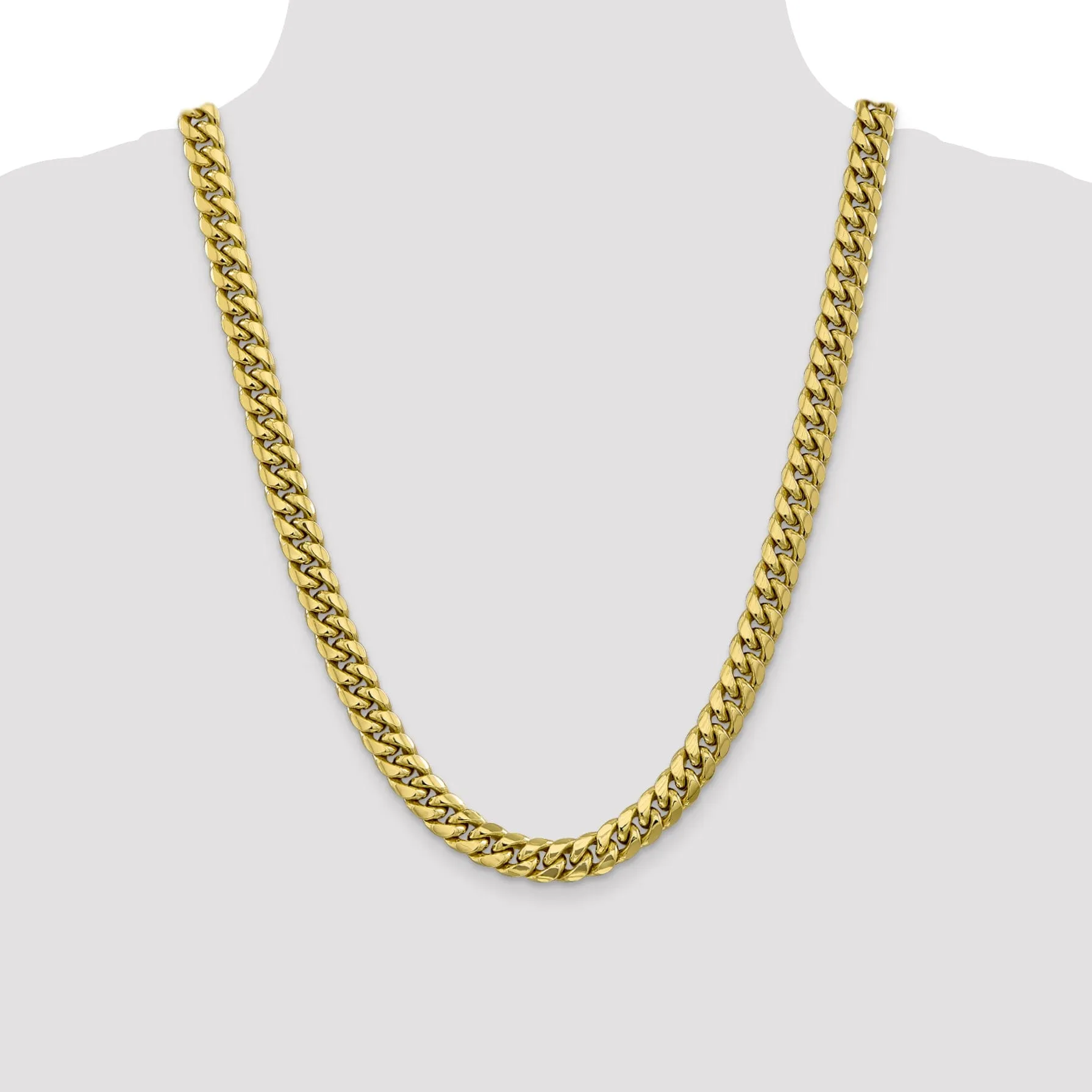 Leslie 10k Yellow Gold 9.3 mm Miami Cuban Chain