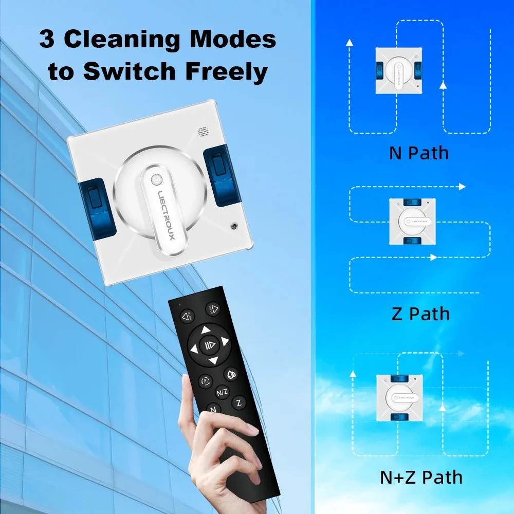 Liectroux YW509 Window Cleaning Robot | Smart Glass Cleaner with Dual Water Spray and Laser Sensor | for Glass, Mirrors & Tiles with Dual Water Spray