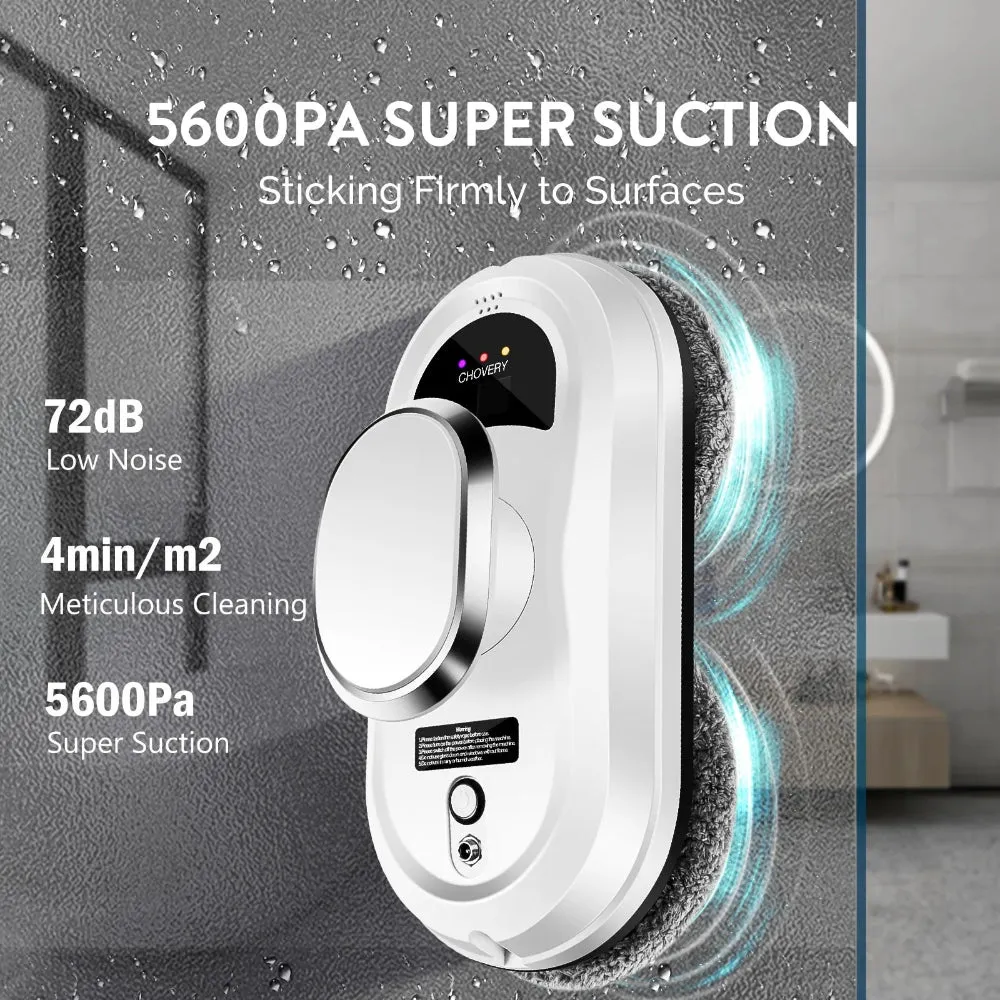 Liectroux YW509 Window Cleaning Robot | Smart Glass Cleaner with Dual Water Spray and Laser Sensor | for Glass, Mirrors & Tiles with Dual Water Spray
