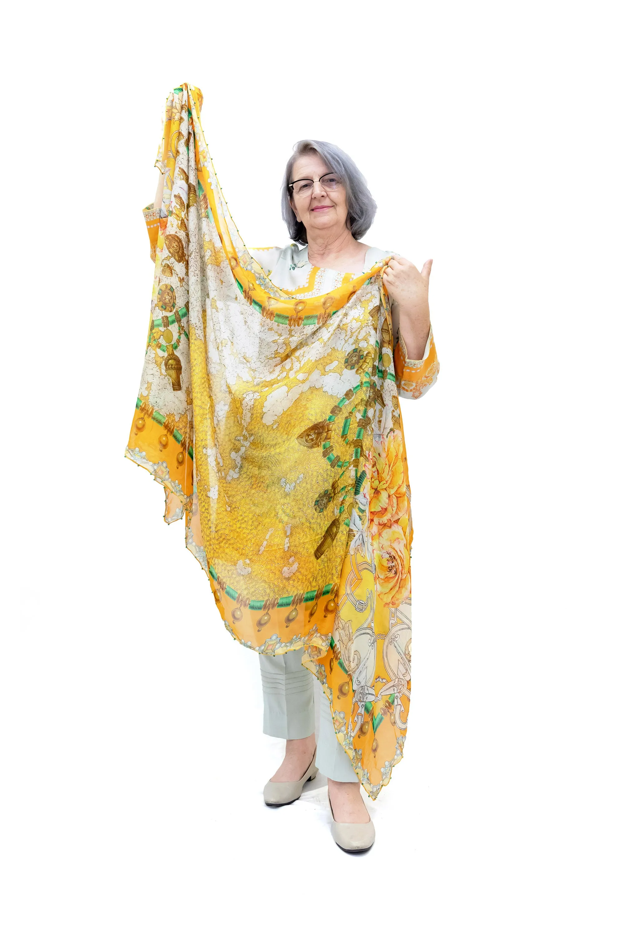 Light Blue Silk Salwar Kameez - Suit - Gul Ahmed