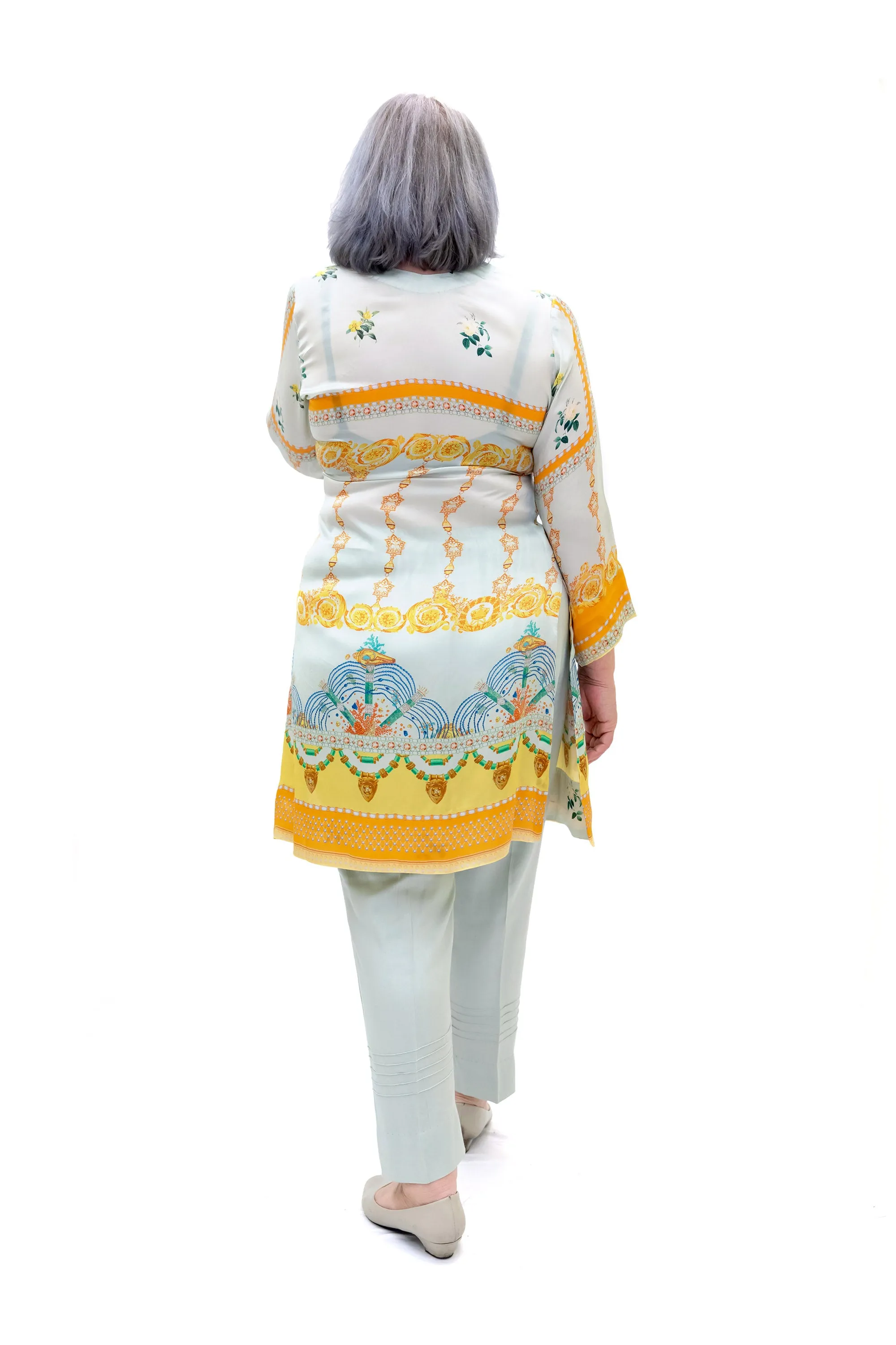 Light Blue Silk Salwar Kameez - Suit - Gul Ahmed
