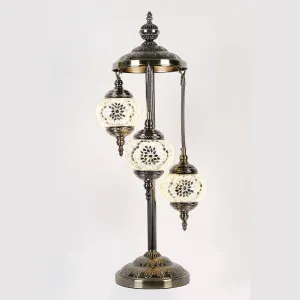 Light Gold Three Tier Luxury Turkish Mosaic Lamp