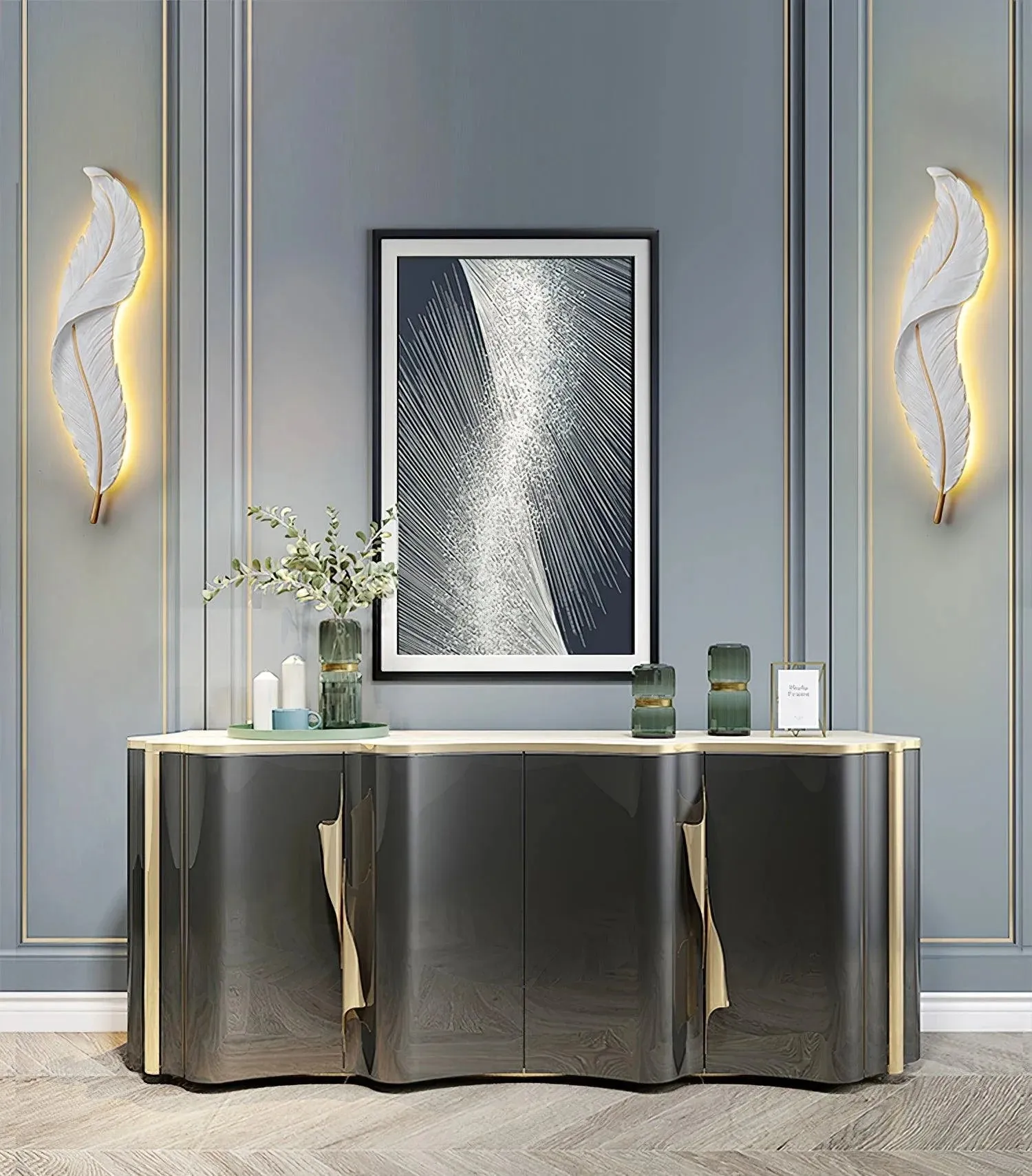 Light Luxury Feather Wall Lamp