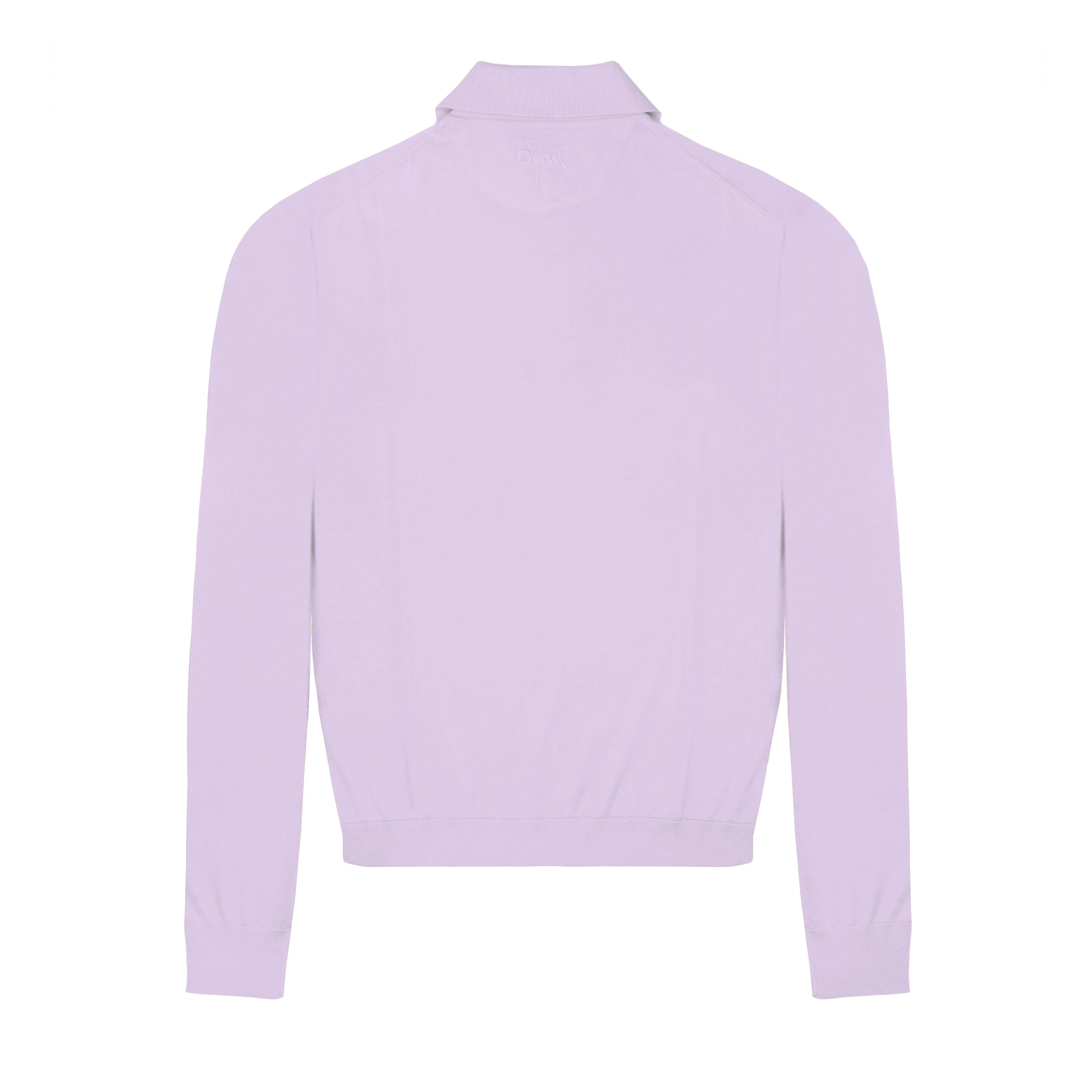 Lilac Long Sleeve Cashmere and Silk Polo Shirt