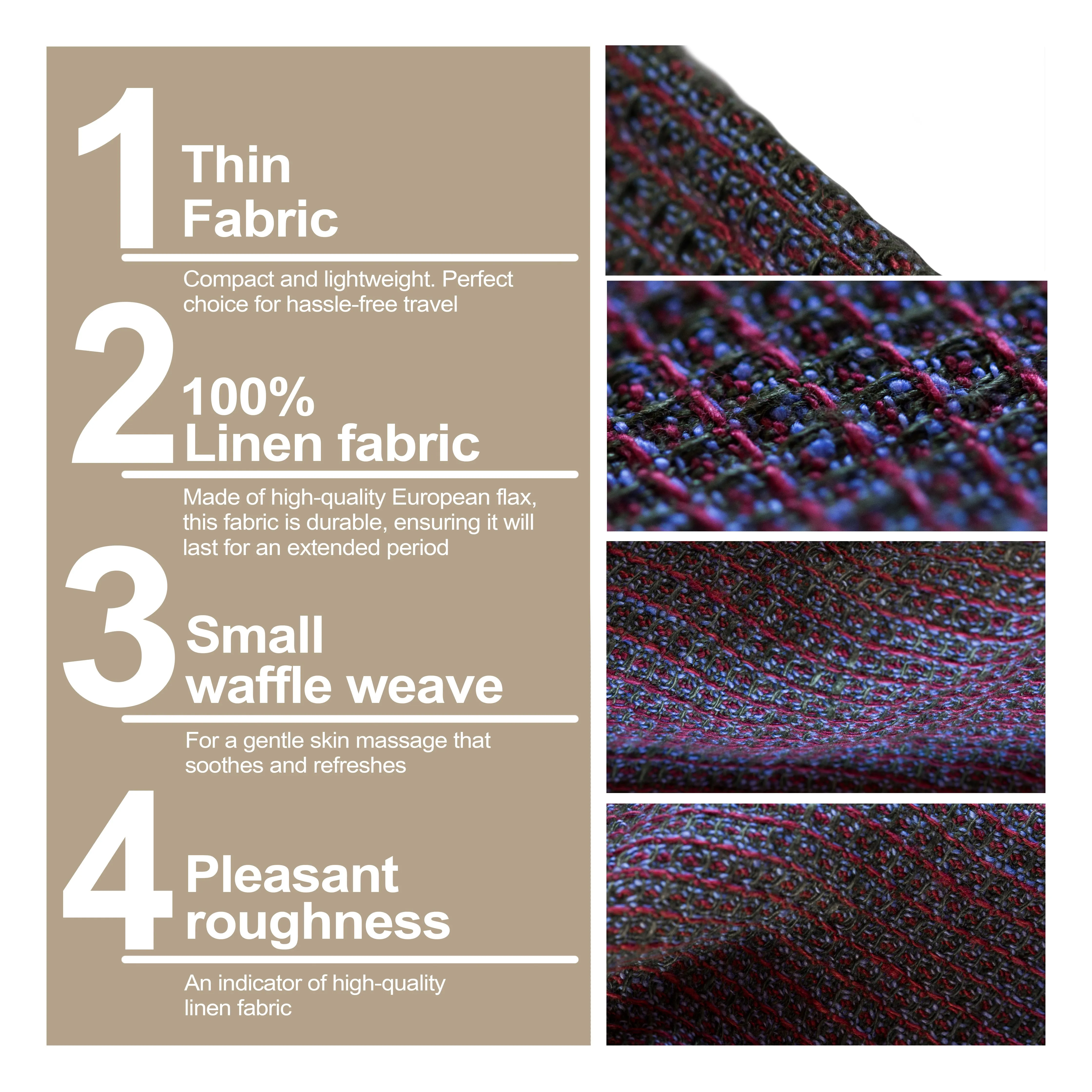 Linen Bath Towel - 100% Linen - Dark purple