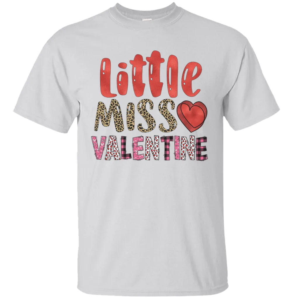 Little Miss Happy Valentine's Day Heart Friends Girlfriend Boyfriend Wife Husband Family Gift Unisex T-Shirt