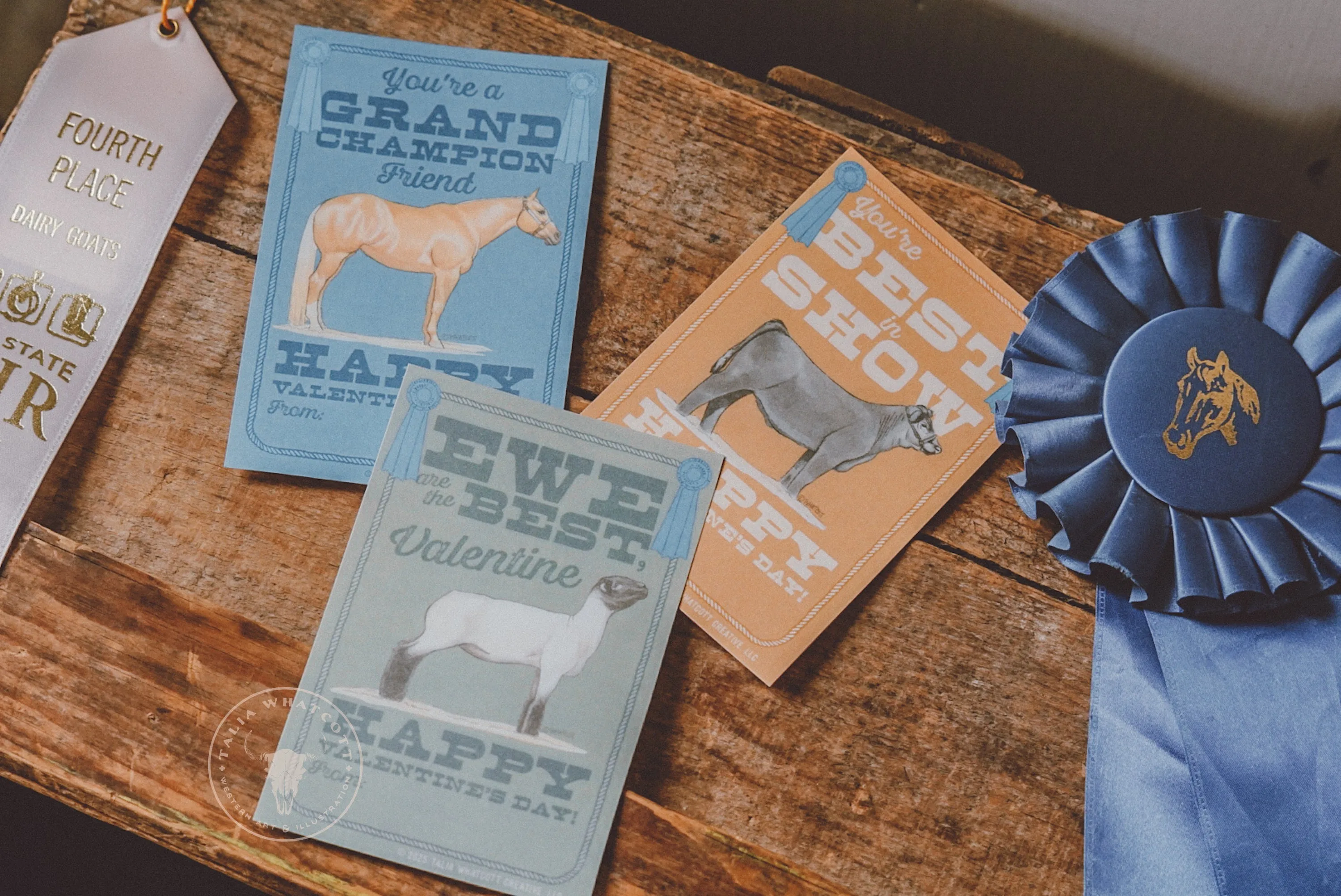 Livestock Show Valentine Cards Digital Printable
