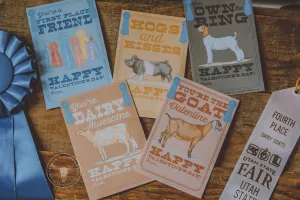 Livestock Show Valentine Cards Digital Printable