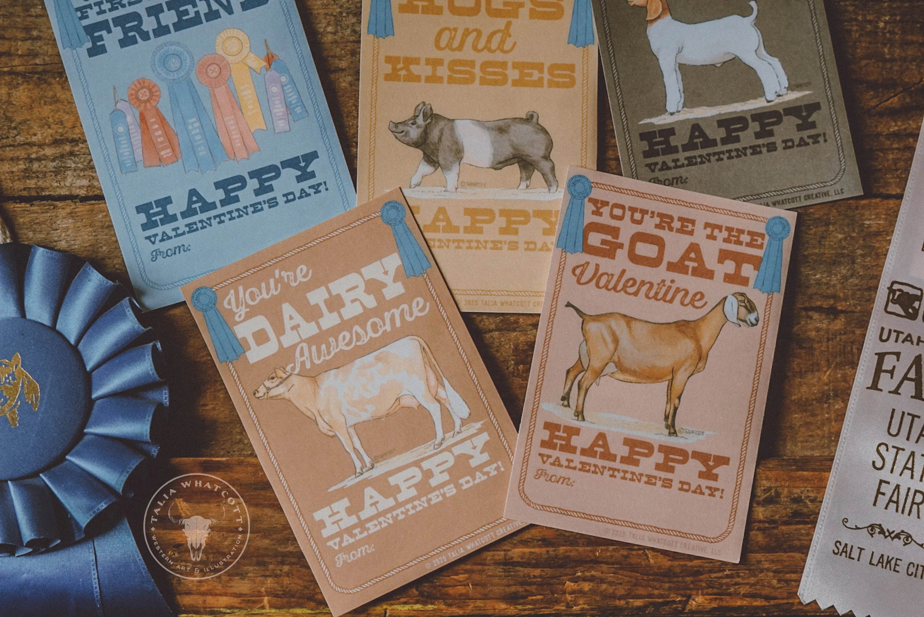 Livestock Show Valentine Cards Digital Printable