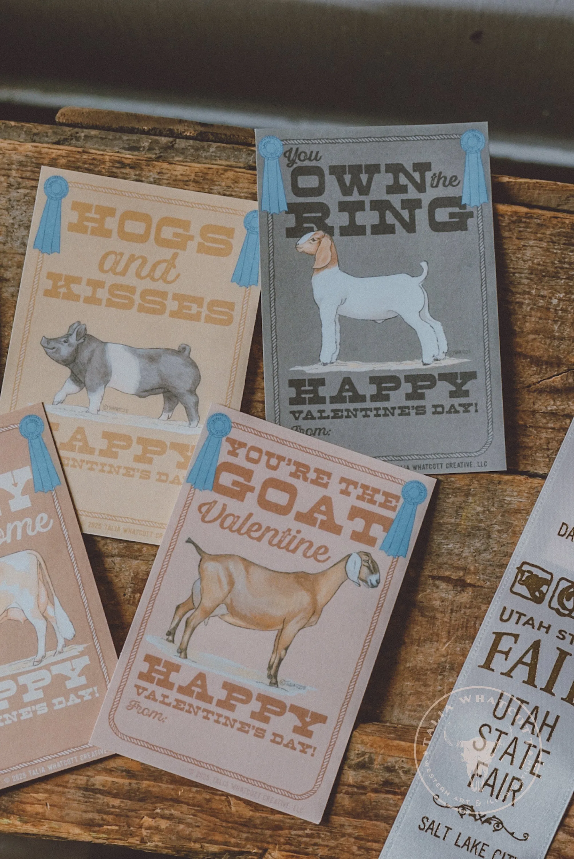 Livestock Show Valentine Cards Digital Printable