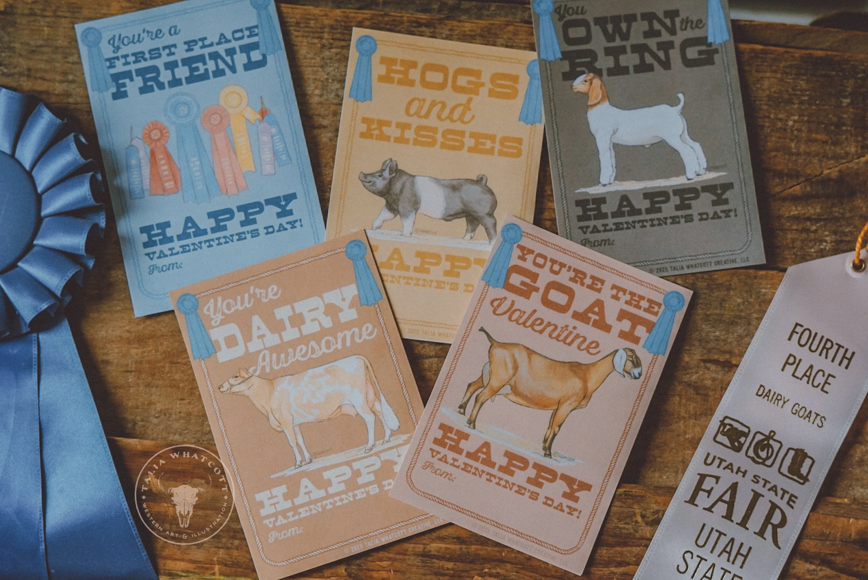 Livestock Show Valentine Cards Digital Printable
