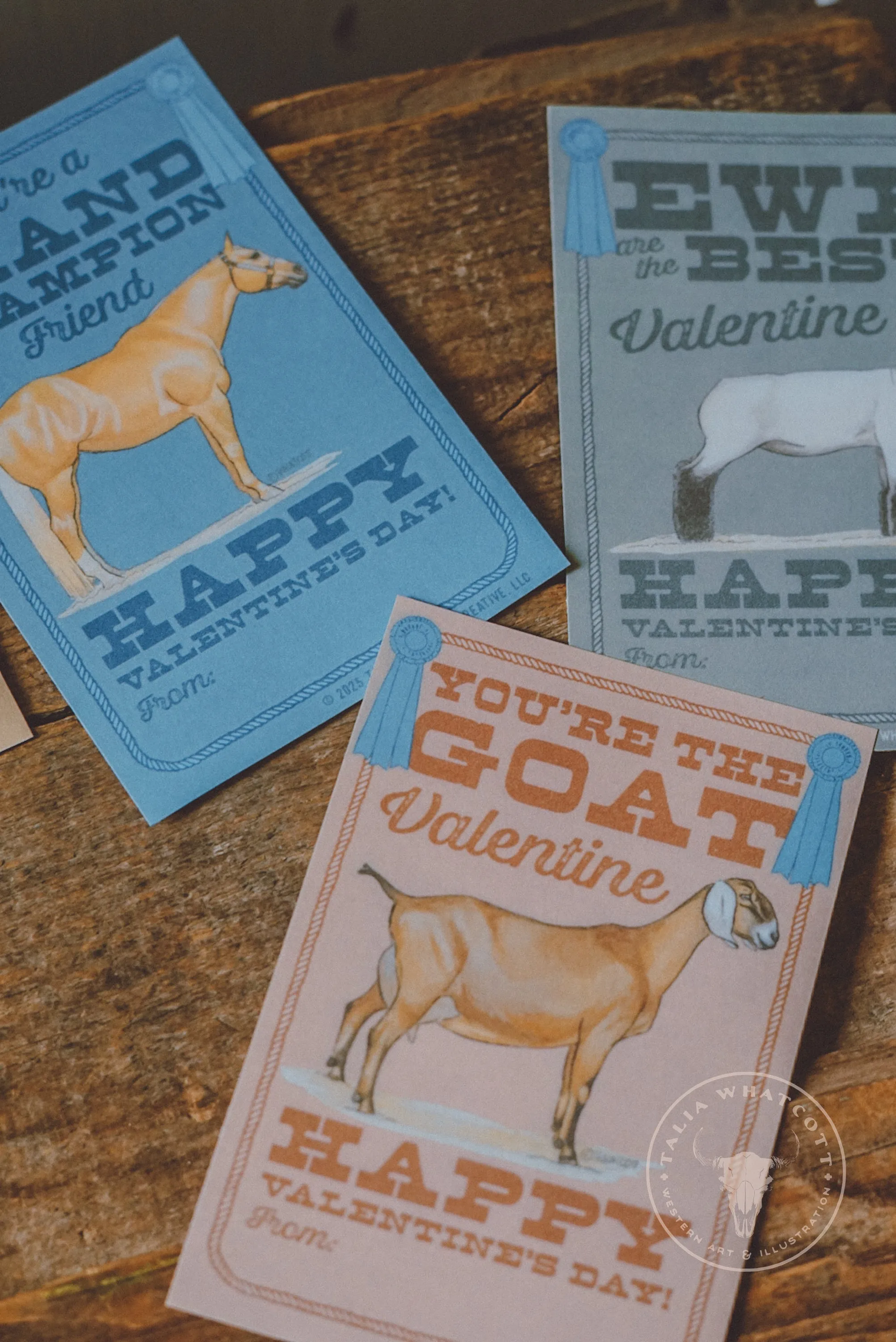 Livestock Show Valentine Cards Digital Printable