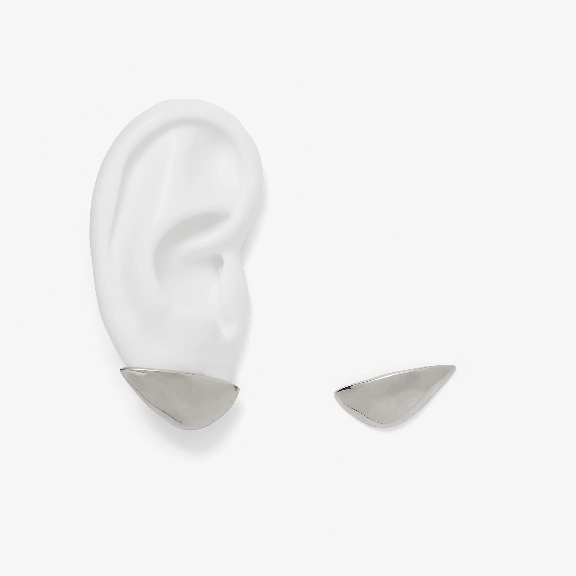 Lobe Earrings in Silver