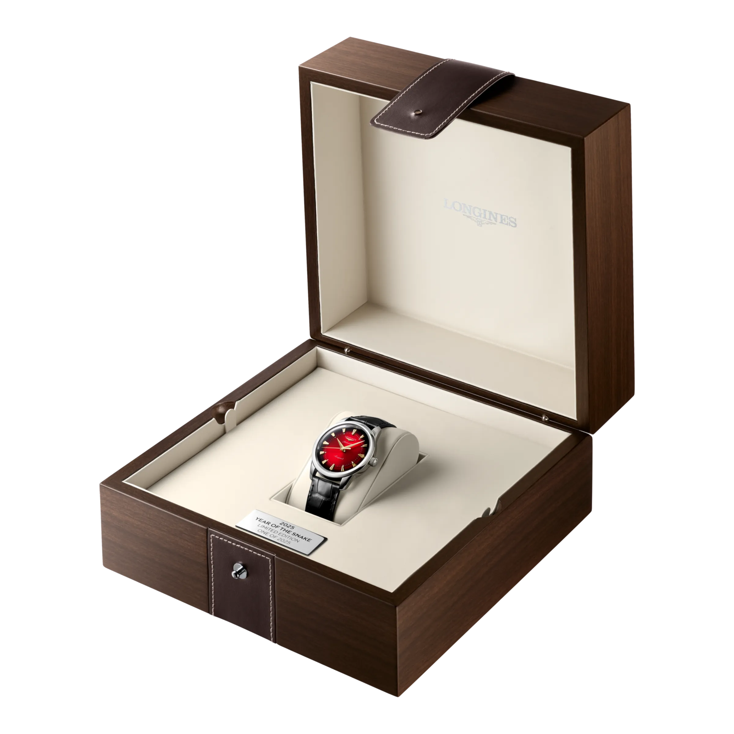 LONGINES CARE CONQUEST HERITAGE YEAR OF THE SNAKE EDITION 40MM Automatic Red Steel L1.651.4.09.2