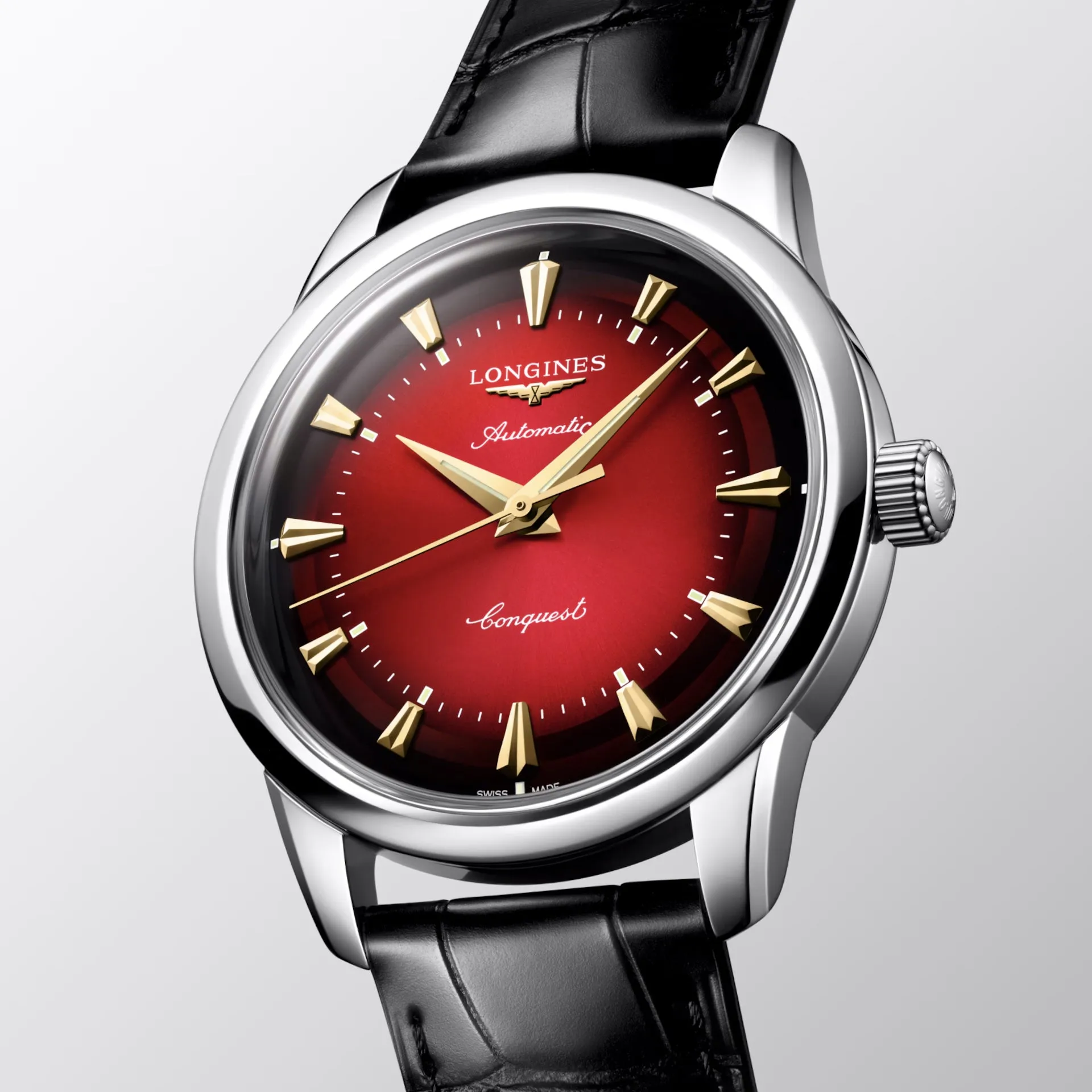 LONGINES CARE CONQUEST HERITAGE YEAR OF THE SNAKE EDITION 40MM Automatic Red Steel L1.651.4.09.2