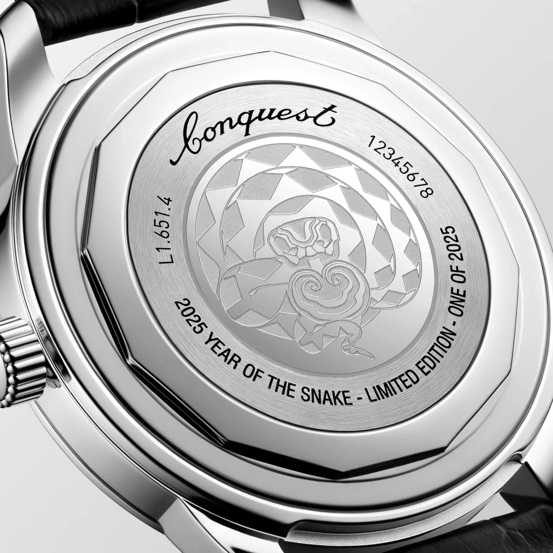 LONGINES CARE CONQUEST HERITAGE YEAR OF THE SNAKE EDITION 40MM Automatic Red Steel L1.651.4.09.2