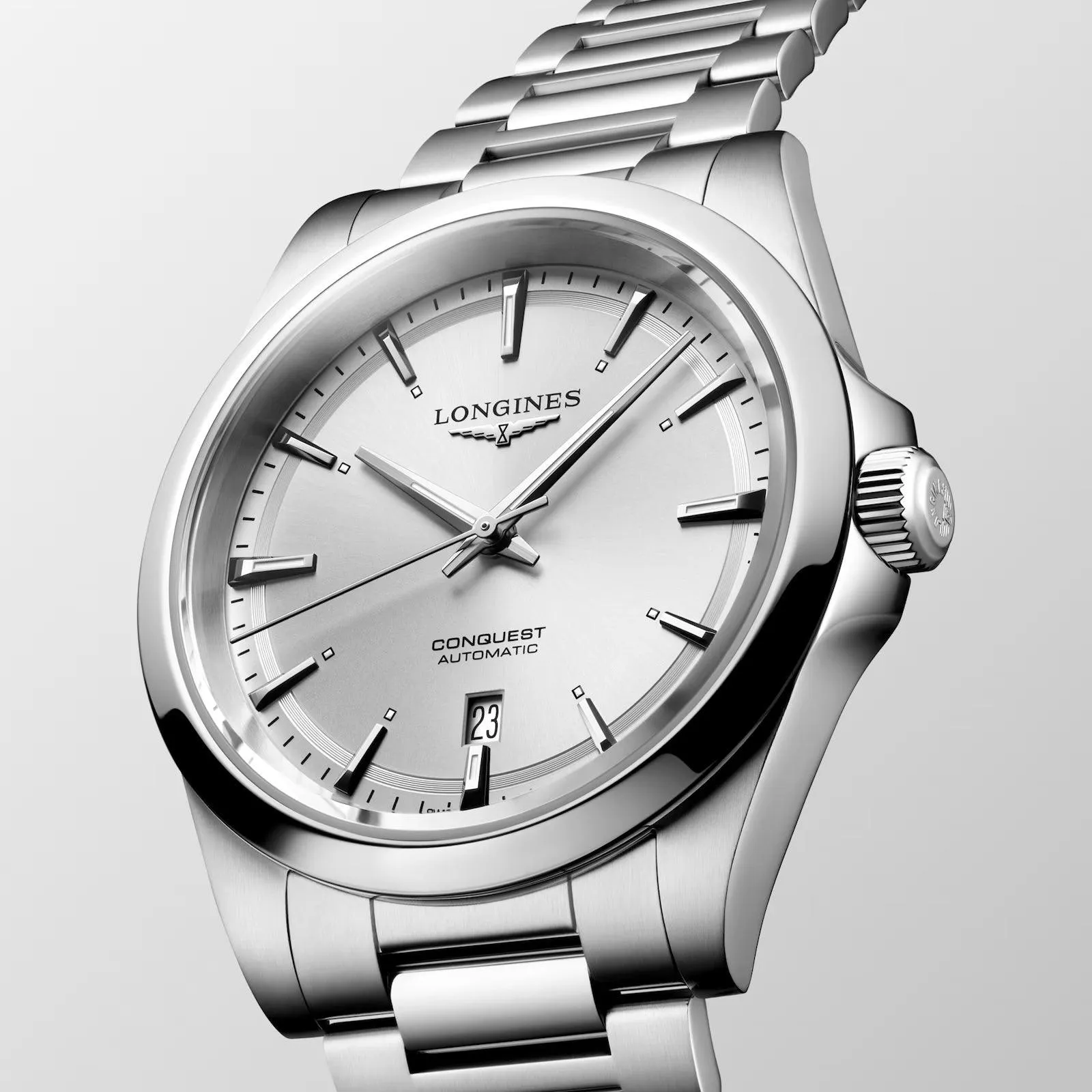 LONGINES CONQUEST 2023 41mm Silver Automatic Steel L3.830.4.72.6