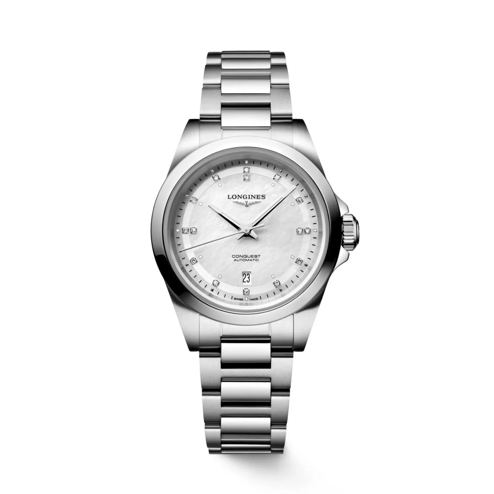 LONGINES CONQUEST CONQUEST 30MM MOTHERPERLA DIAMANTI Automatic Steel L3.320.4.87.6