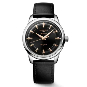 LONGINES CONQUEST HERITAGE 38MM BLACK AUTOMATIC STEEL L1.649.4.52.2