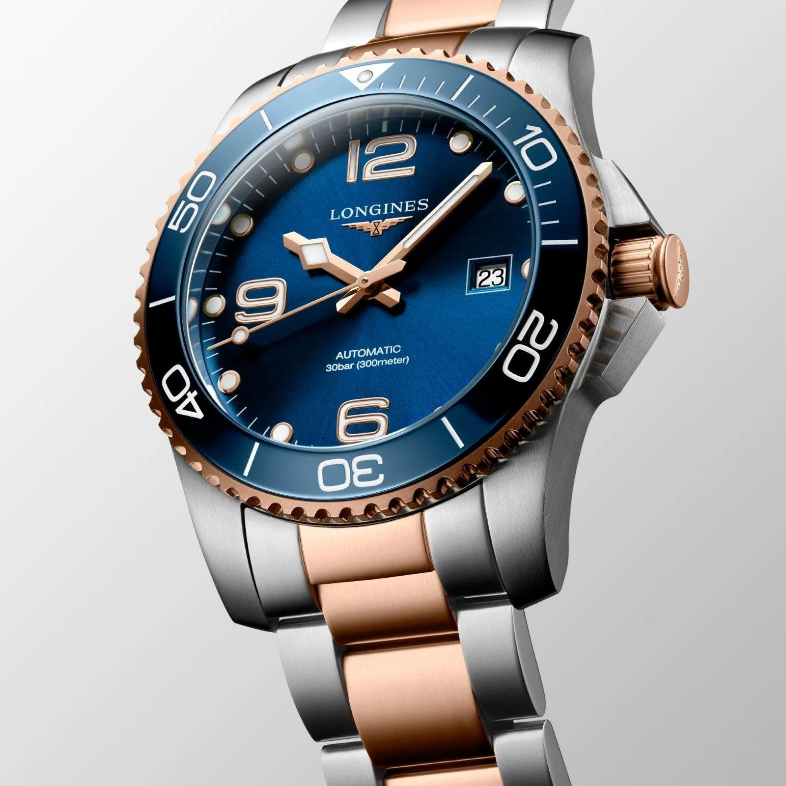 LONGINES HYDROCONQUEST 41mm Automatic Blue Watch Steel Pvd Finishes Rosa L3.781.3.98.7