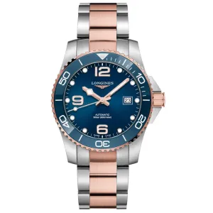 LONGINES HYDROCONQUEST 41mm Automatic Blue Watch Steel Pvd Finishes Rosa L3.781.3.98.7