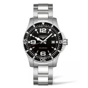LONGINES HYDROCONQUEST 41MM BLACK WATCH ACTIVE QUARTZ L3.740.4.56.6