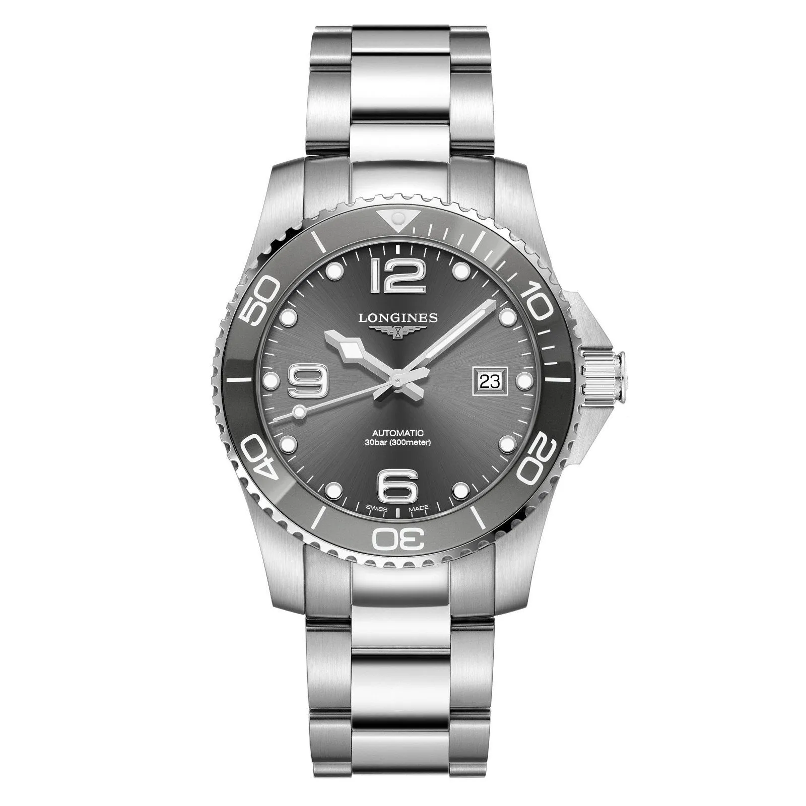 LONGINES HYDROCONQUEST CERAMIC 41MM Automatic Gray Steel L3.781.4.76.6