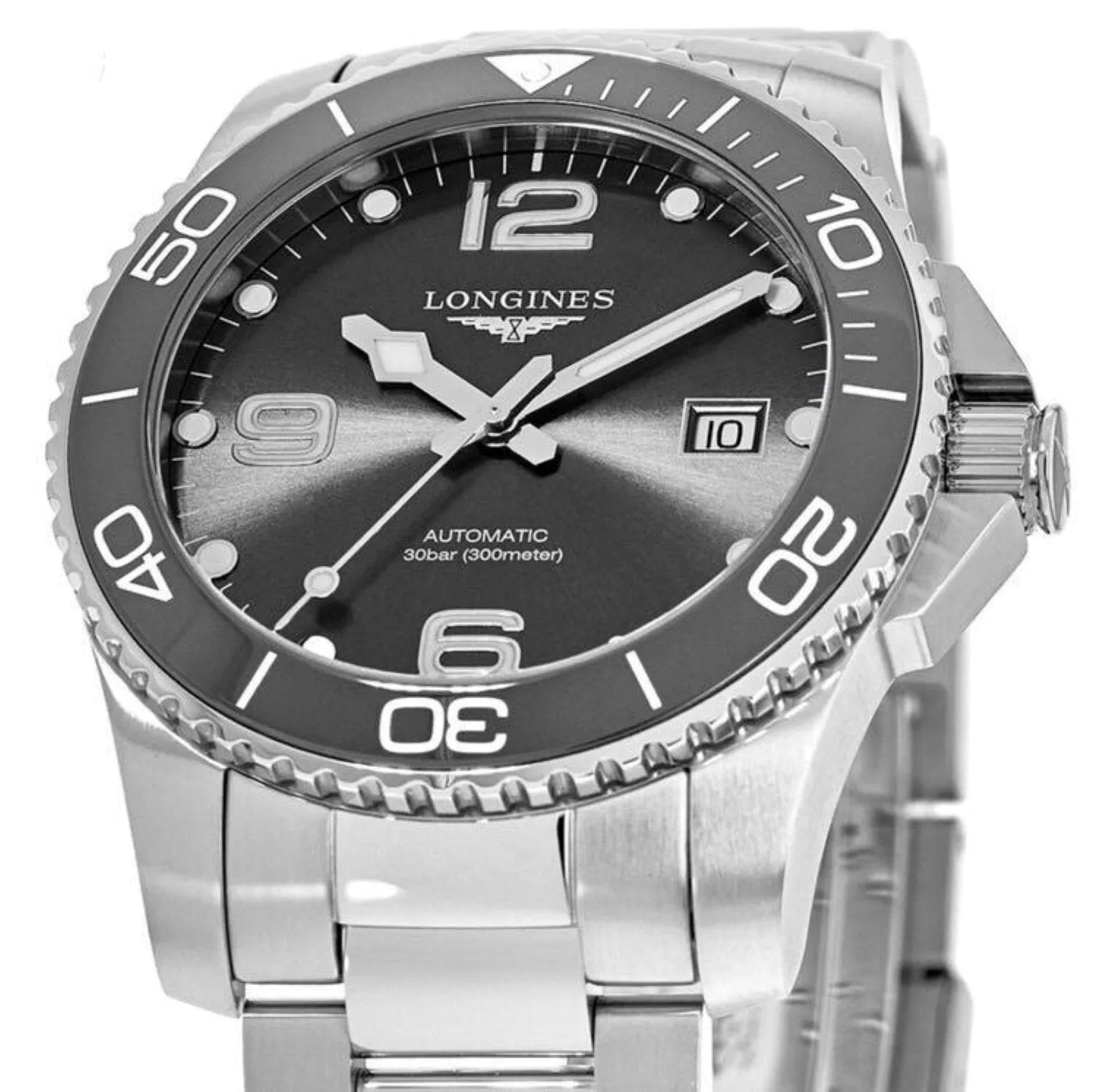 LONGINES HYDROCONQUEST CERAMIC 41MM Automatic Gray Steel L3.781.4.76.6