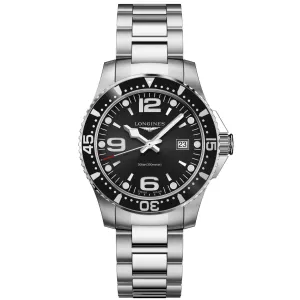 LONGINES HYDROCONQUEST WATCH 39MM BLACK MAN MAN QUARTZ L3.730.4.56.6