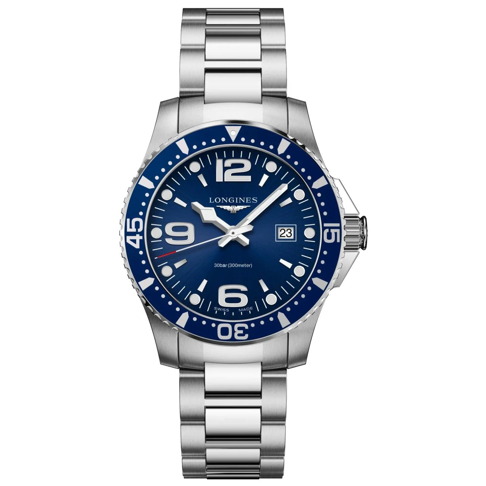 LONGINES HYDROCONQUEST WATCH 39MM Blue Quartz Steel L3.730.4.96.6