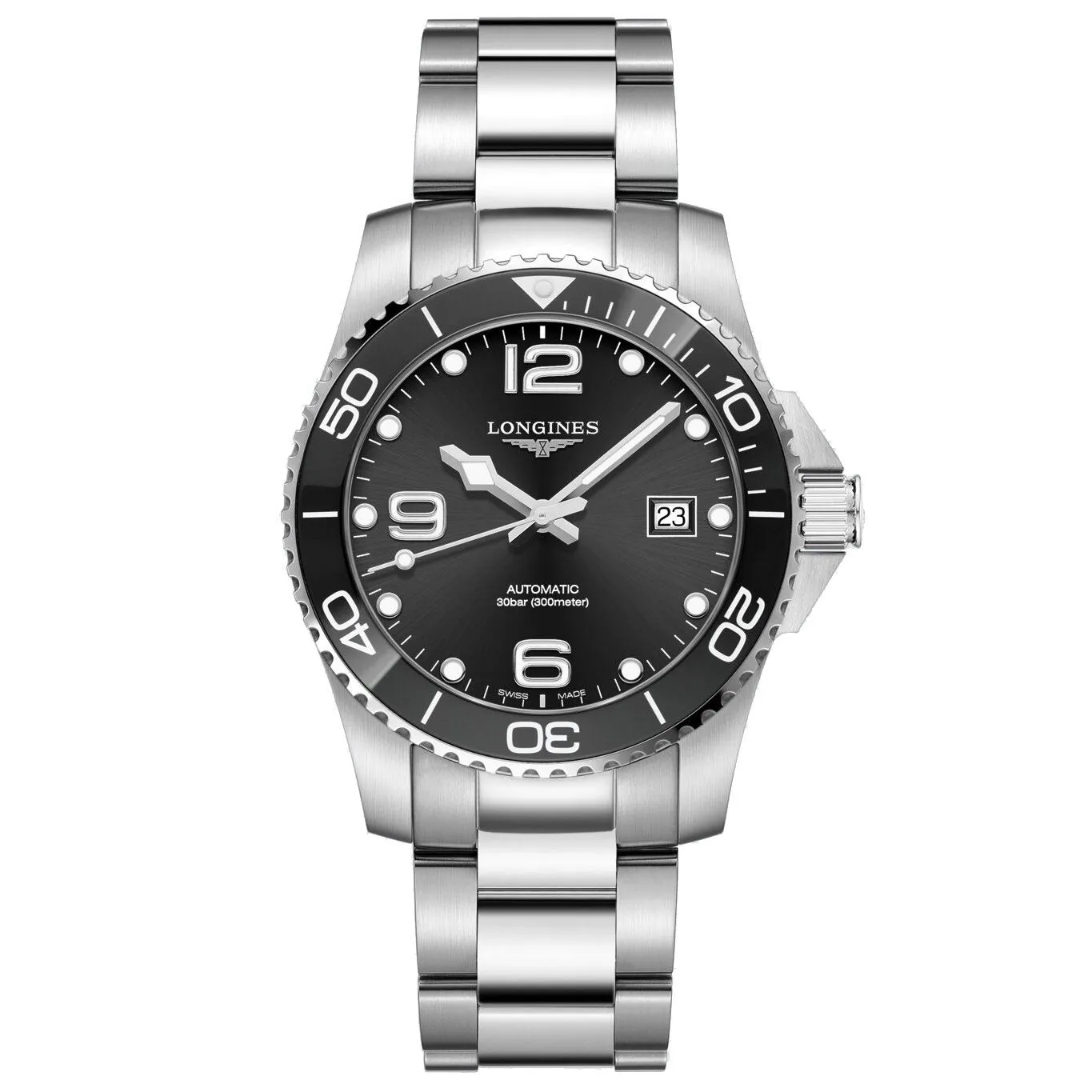 LONGINES HYDROCONQUEST WATCH CERAMICA 41mm Black Automatic Steel L3.781.4.56.6